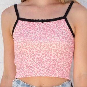 Pink Leopard Print Women's Top